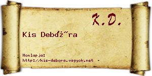 Kis Debóra névjegykártya